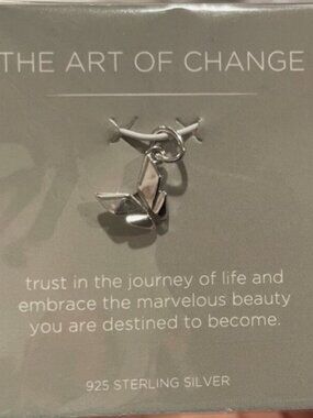Origami Owl Butterfly Dangle Charm Sterling Silver Tone NIP The Art of Change